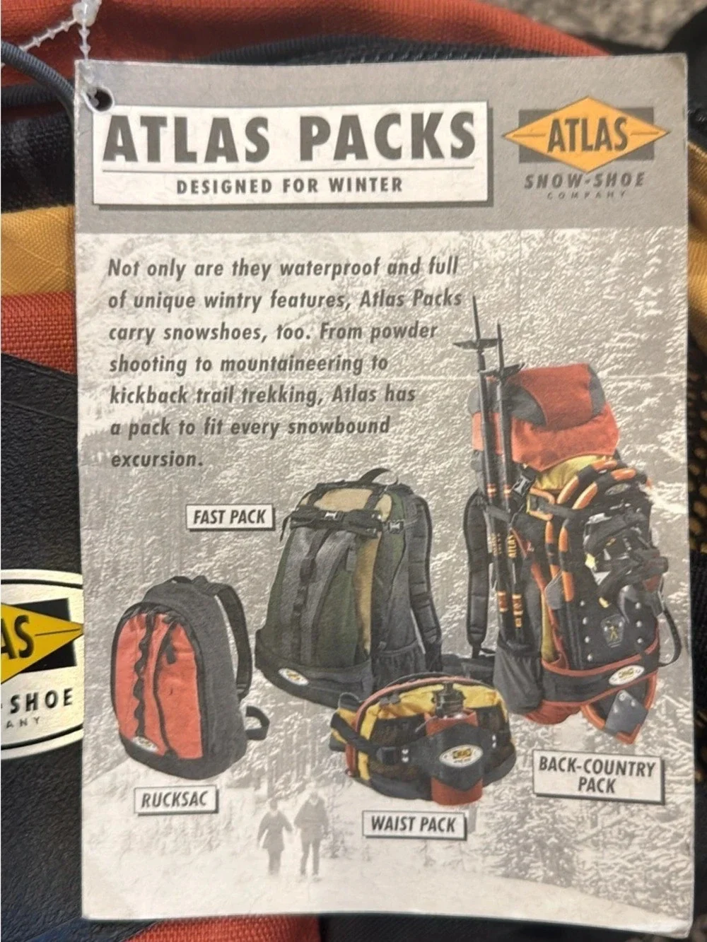 Vintage Atlas Snow-Shoe Co. Waist Pack NWT - Rust / Yellow Lumbar Bag Gorpcore